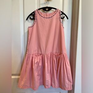 Hanna Andersson Pink Sleeveless Cotton Dress Girls Size 140 (10Y)